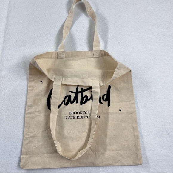 CATBIRD NYC Classic Cotton Tote Bag 14" x 15" Jewelry as Poetry Swan Heart Tote - Picture 6 of 16